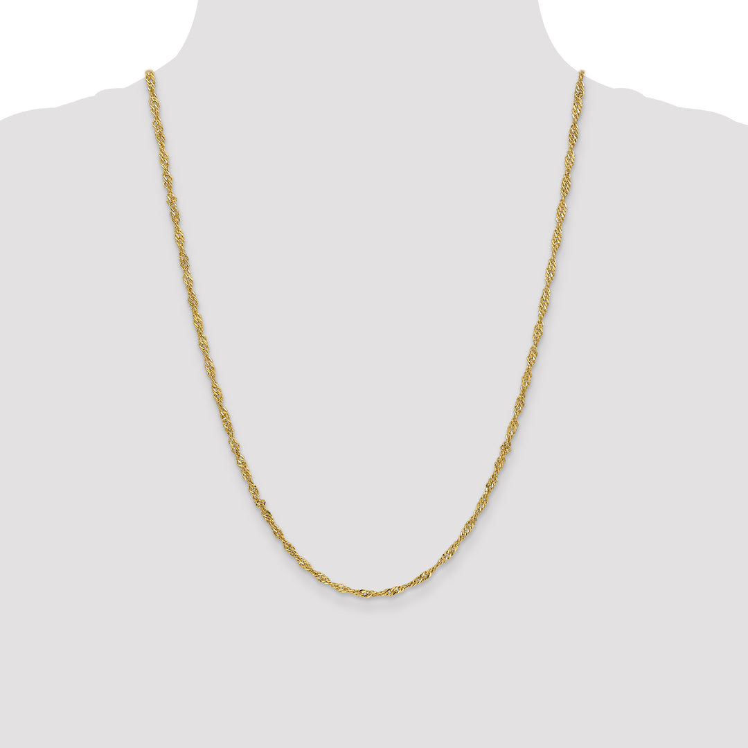 14k 2.75mm Lightweight Singapore Chain