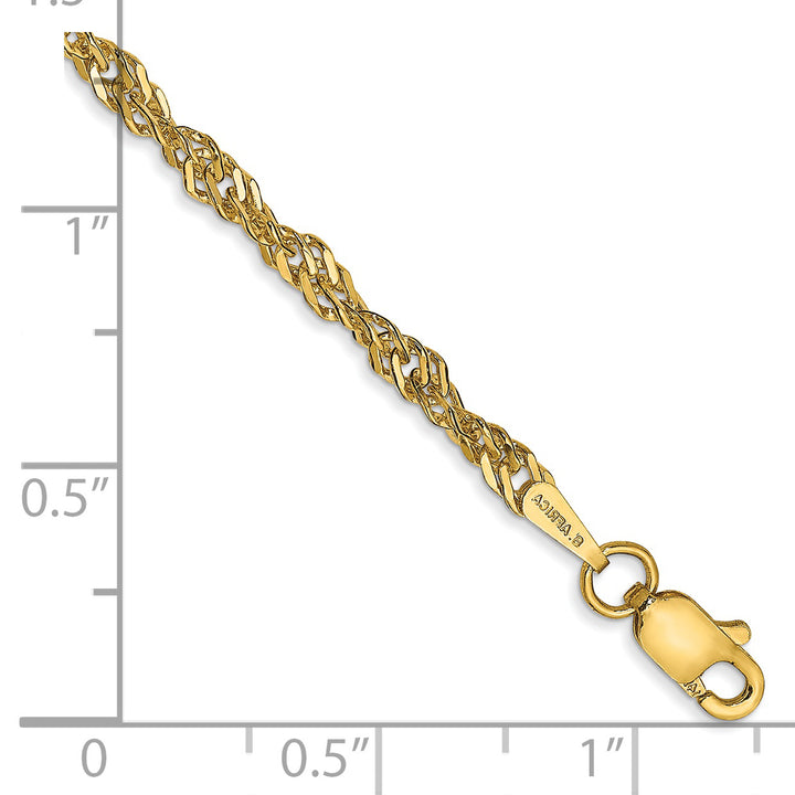 14k 2.75mm Lightweight Singapore Chain Anklet