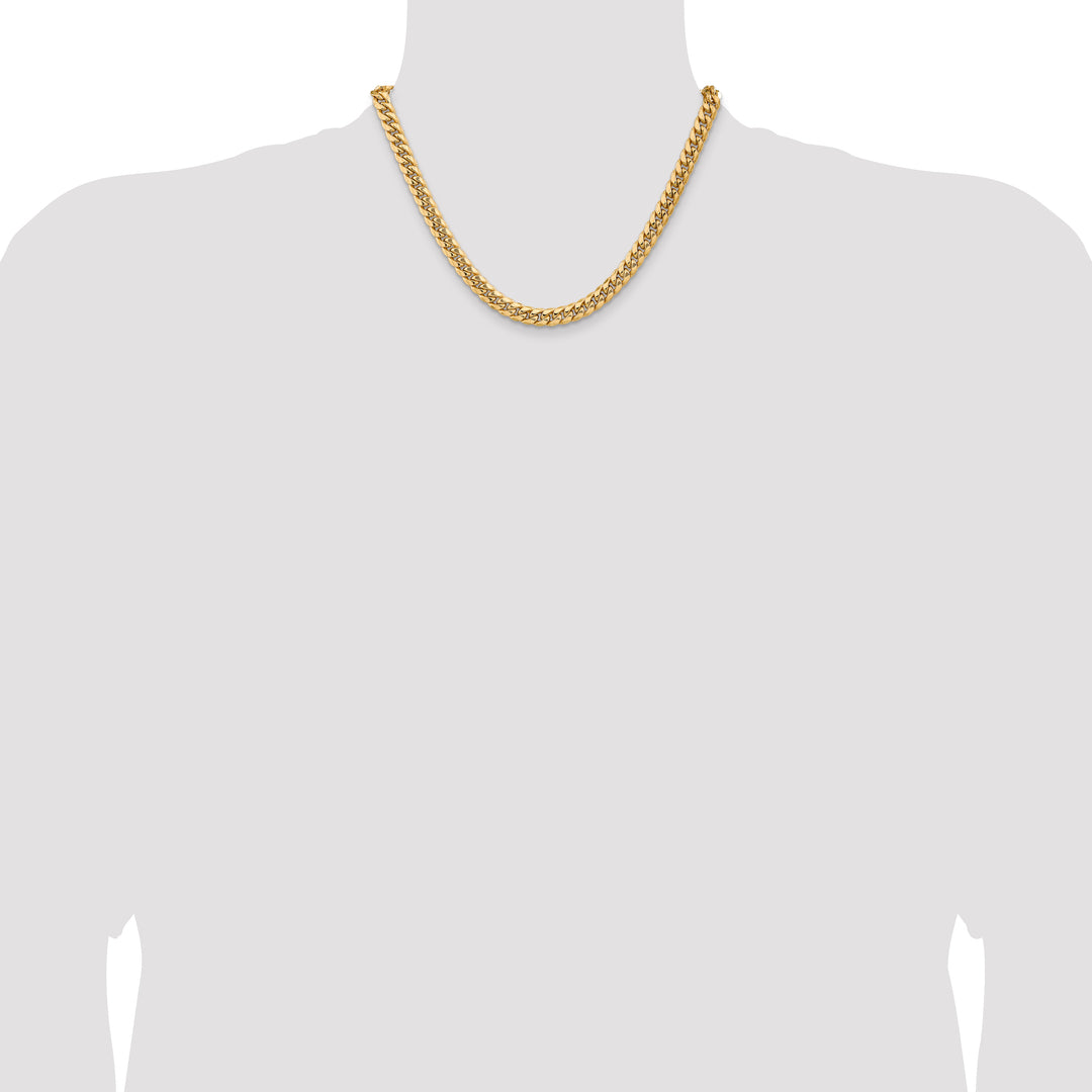 14k 7.3mm Semi-Solid Miami Cuban Chain