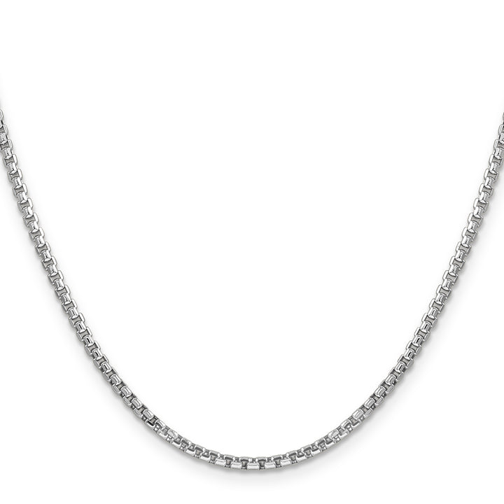 14k White Gold 2.45mm Semi-Solid Round Box Chain