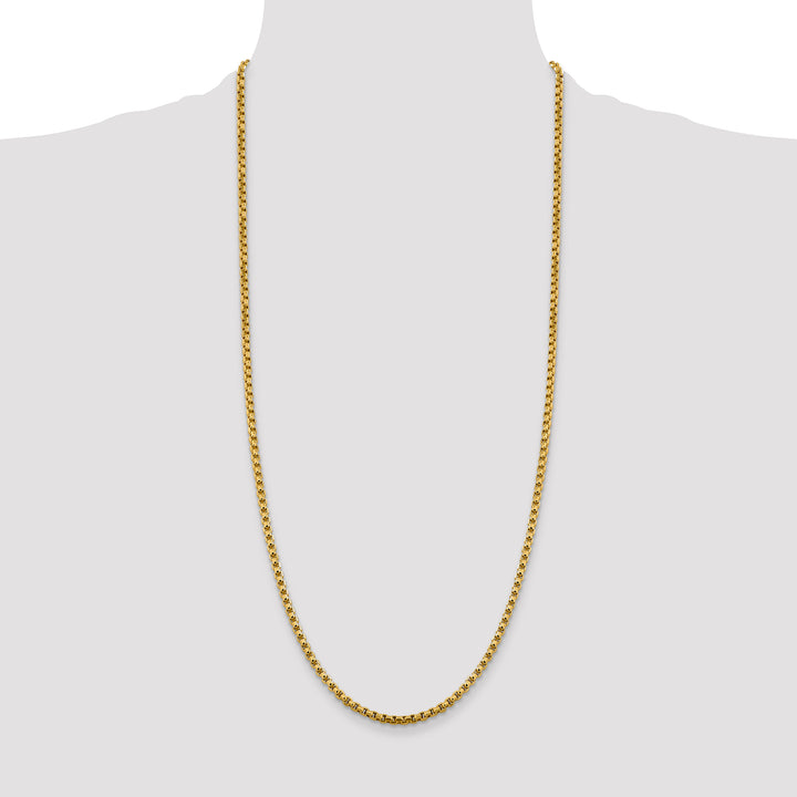 14k 3.6mm Semi-Solid Round Box Chain