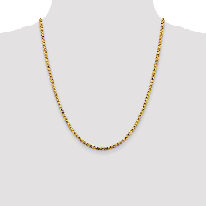 14k 3.6mm Semi-Solid Round Box Chain
