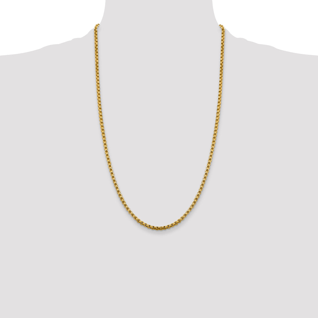 14k 3.6mm Semi-Solid Round Box Chain