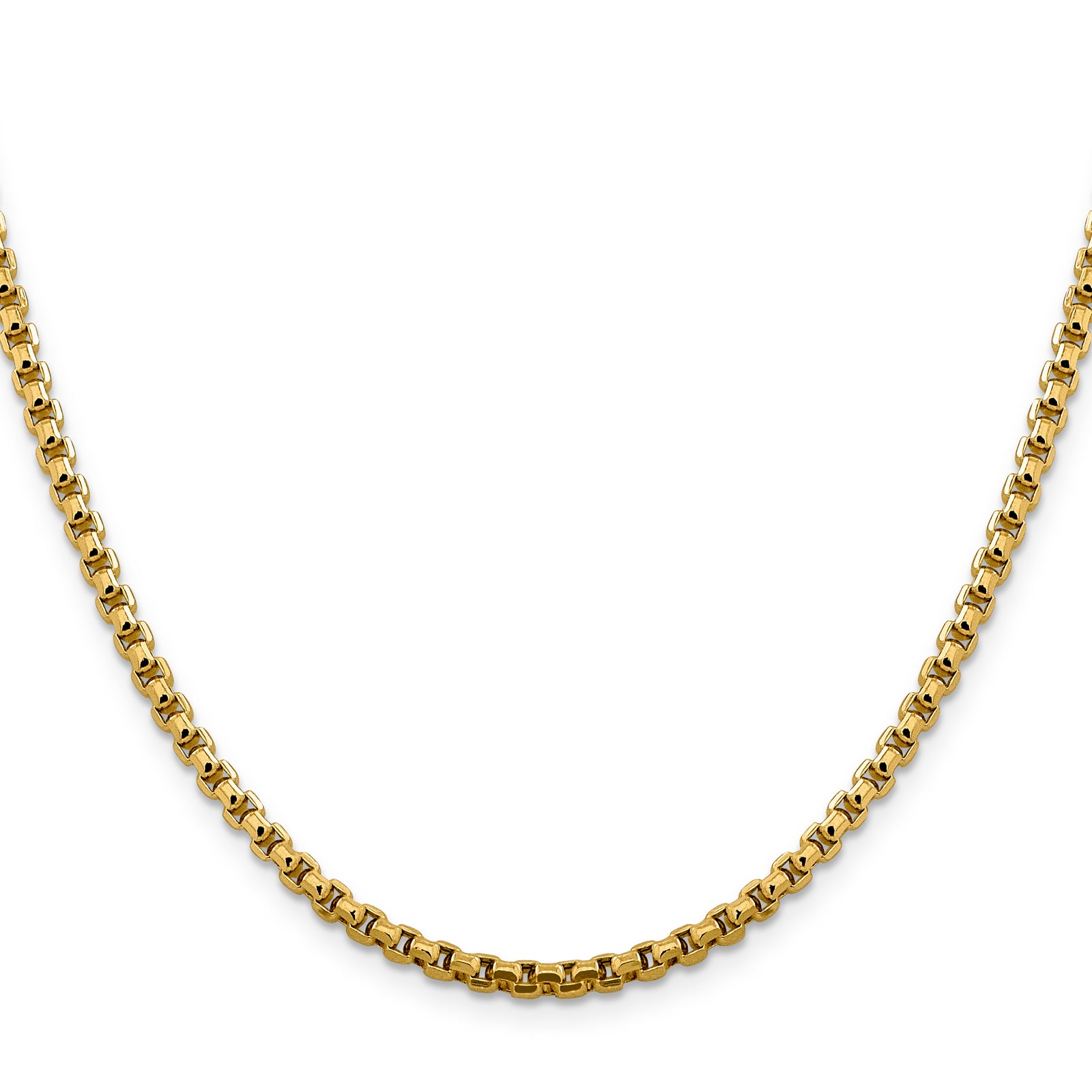 14k 3.6mm Semi-Solid Round Box Chain