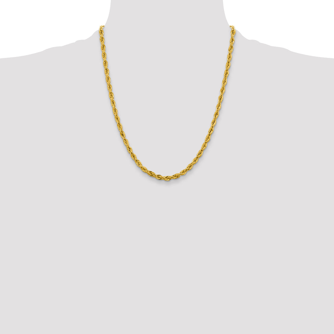 14ky 4.25mm Semi-Solid Rope Chain