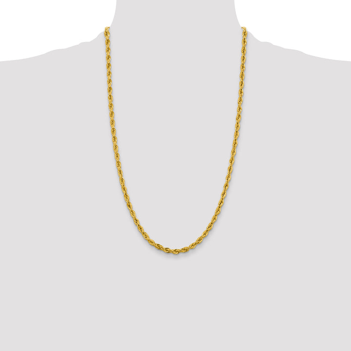 14ky 4.25mm Semi-Solid Rope Chain