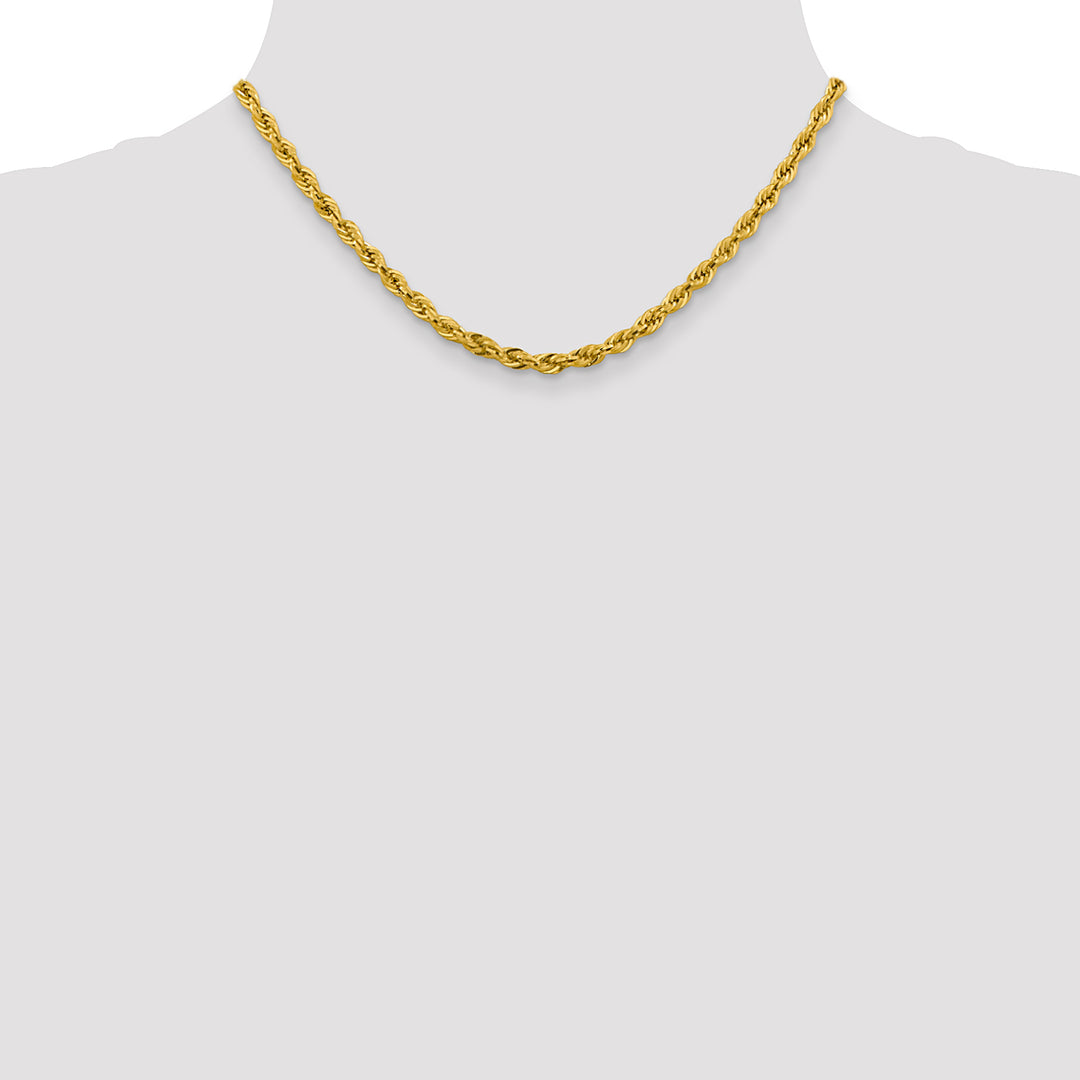 14ky 4.25mm Semi-Solid Rope Chain