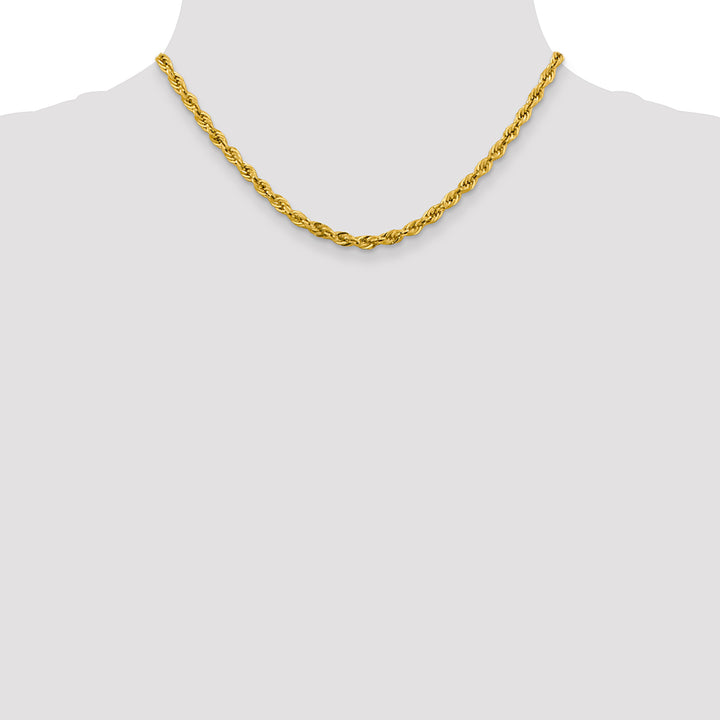 14ky 4.25mm Semi-Solid Rope Chain