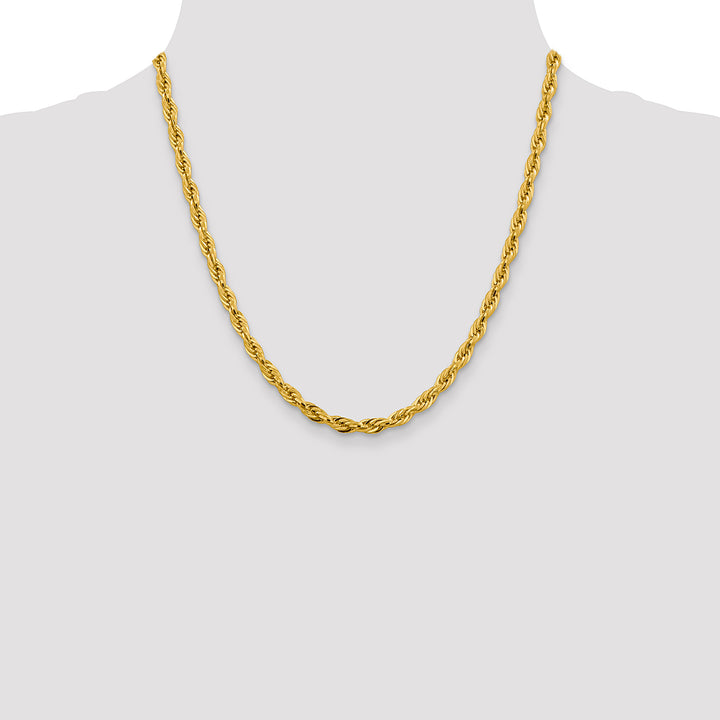 14ky 4.75mm Semi-Solid Rope Chain