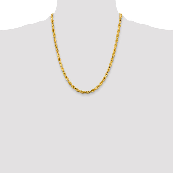 14ky 4.75mm Semi-Solid Rope Chain