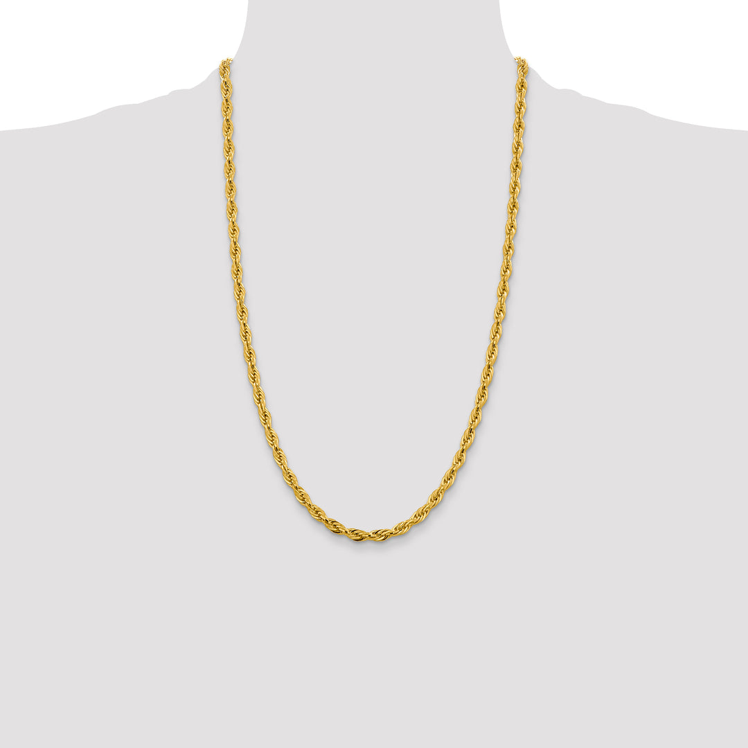 14ky 4.75mm Semi-Solid Rope Chain