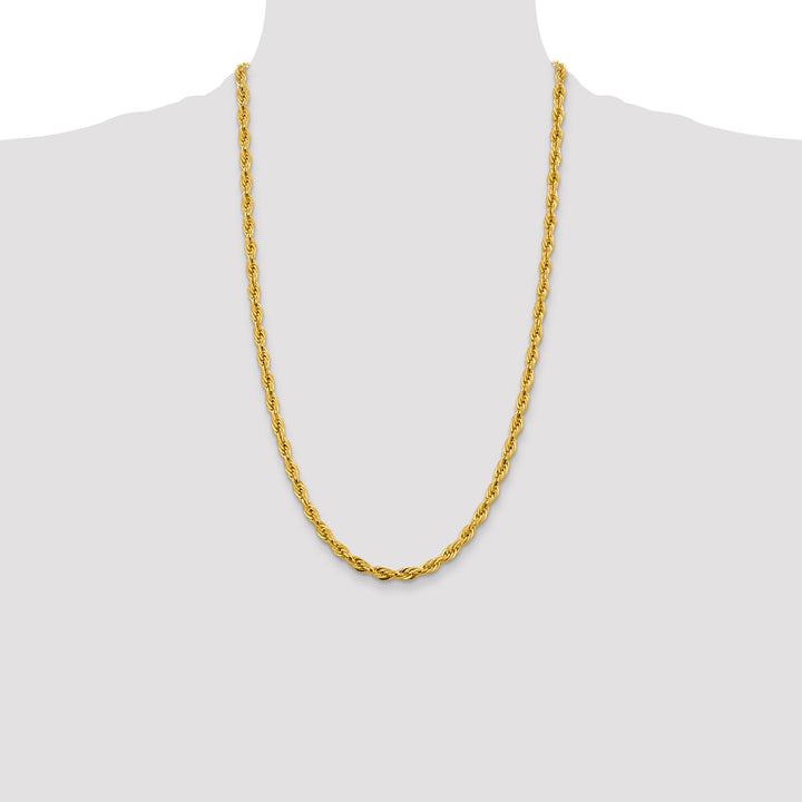 14ky 4.75mm Semi-Solid Rope Chain