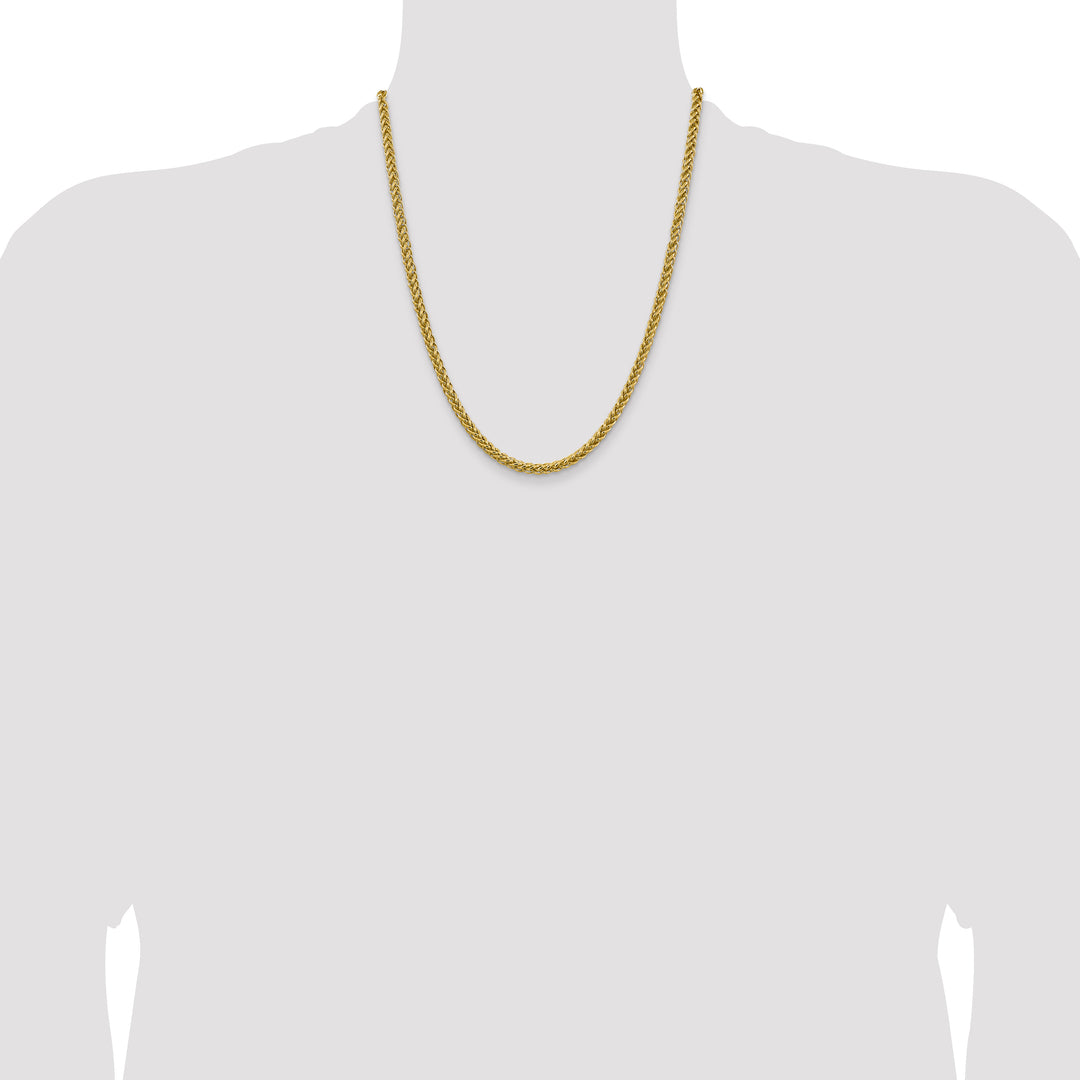 14k 4.65mm Semi-solid 3-Wire Wheat Chain