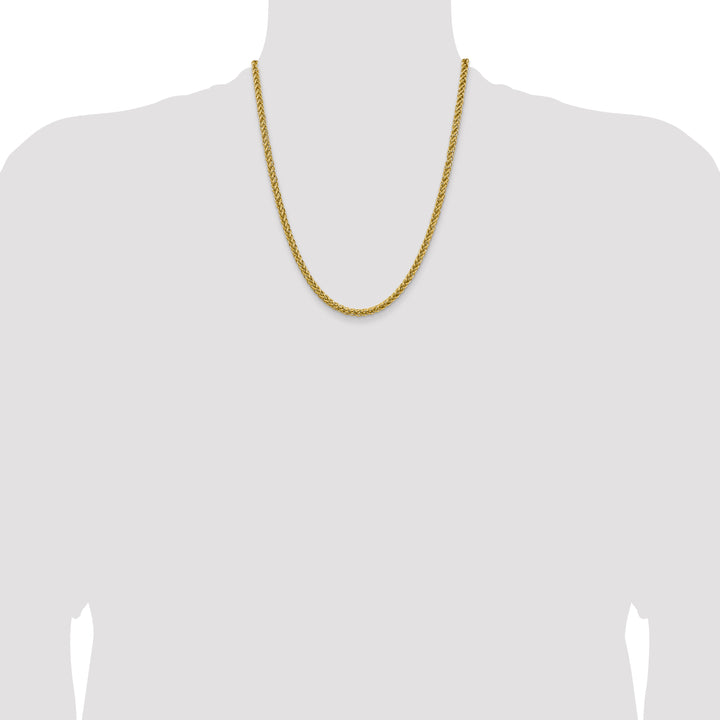 14k 4.65mm Semi-solid 3-Wire Wheat Chain