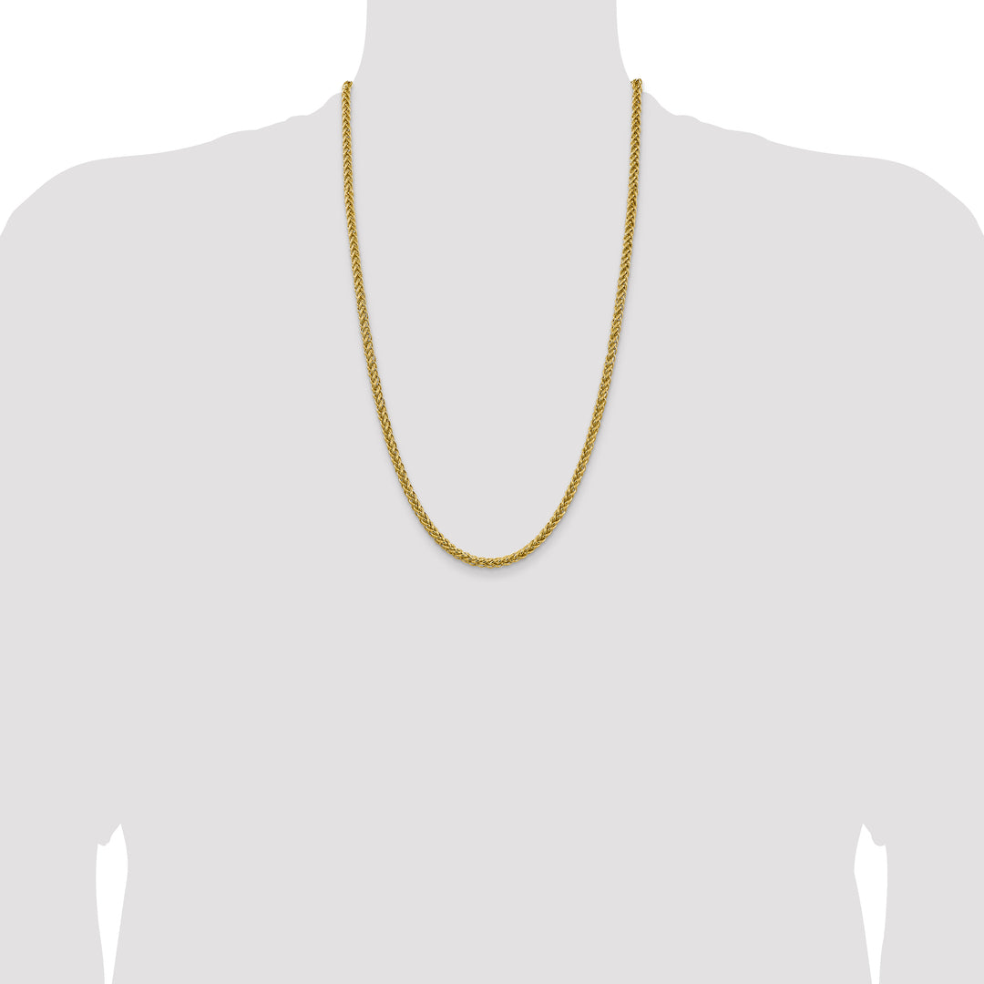 14k 4.65mm Semi-solid 3-Wire Wheat Chain