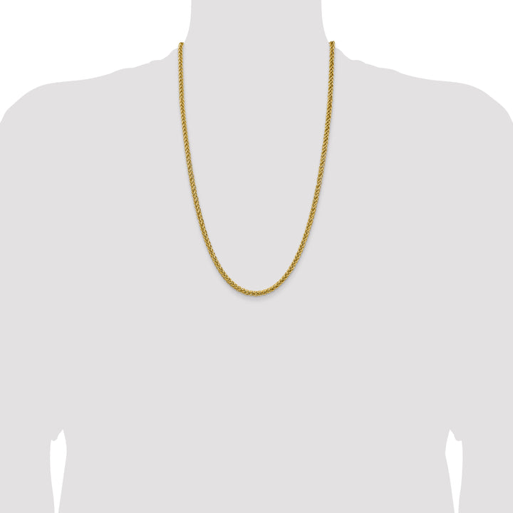 14k 4.65mm Semi-solid 3-Wire Wheat Chain