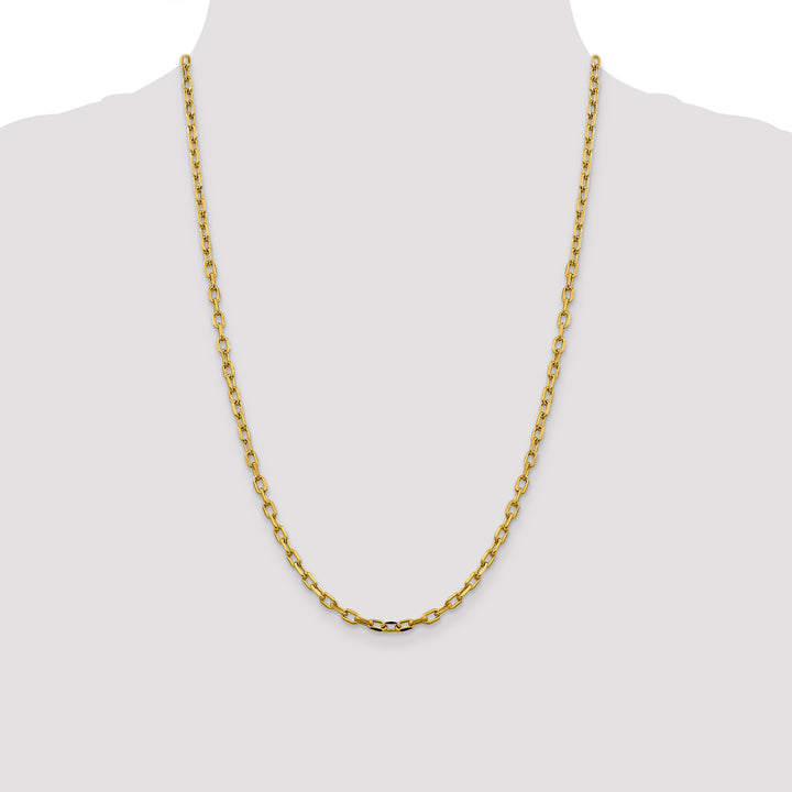 14k 3.7mm Semi-solid D/C Open Link Cable Chain