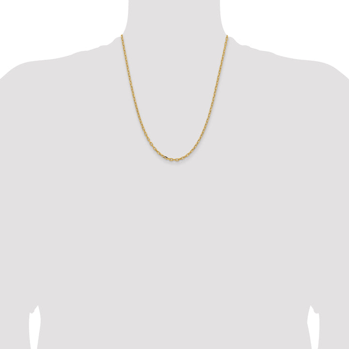 14k 3mm Semi-solid D/C Open Link Cable Chain