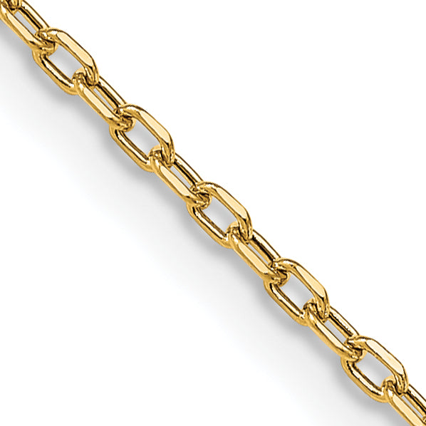 14k 3mm Semi-solid D/C Open Link Cable Chain