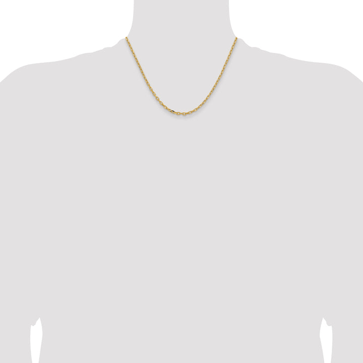 14k 3mm Semi-solid D/C Open Link Cable Chain