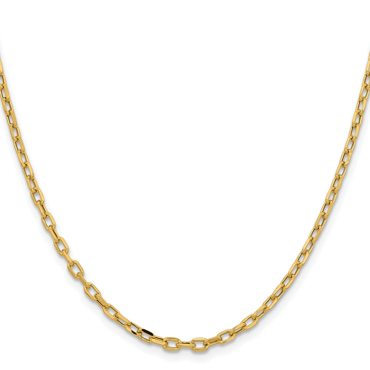 14k 3mm Semi-solid D/C Open Link Cable Chain