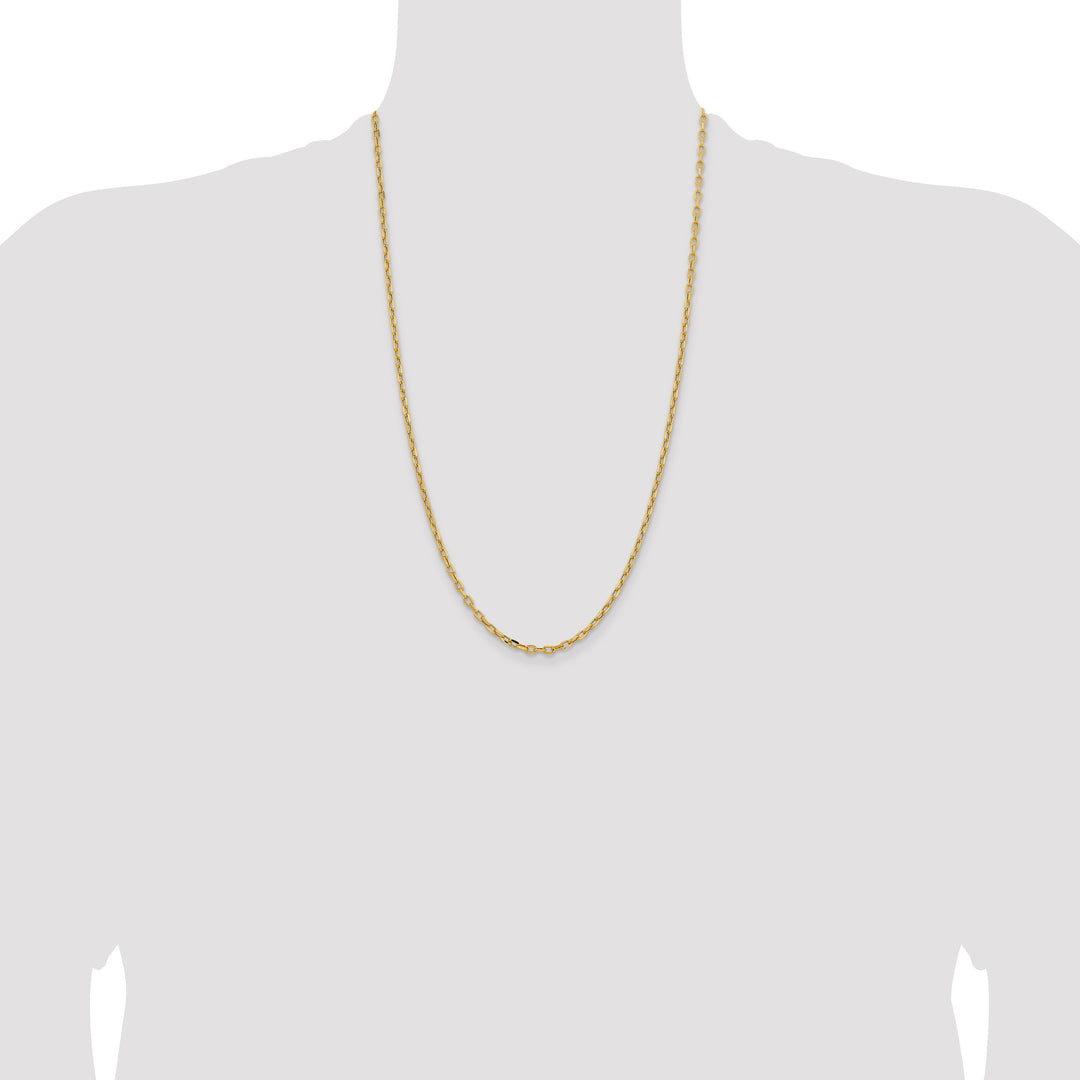 14k 3mm Semi-solid D/C Open Link Cable Chain