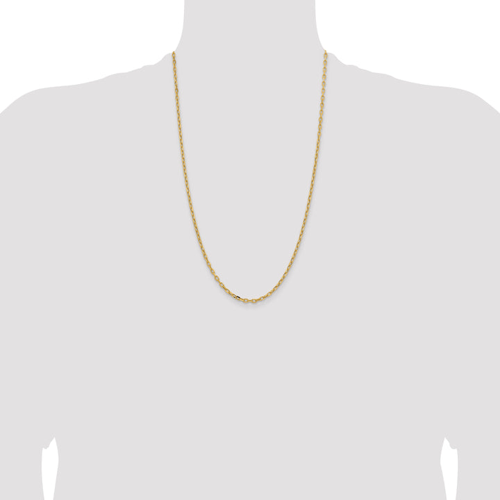 14k 3mm Semi-solid D/C Open Link Cable Chain