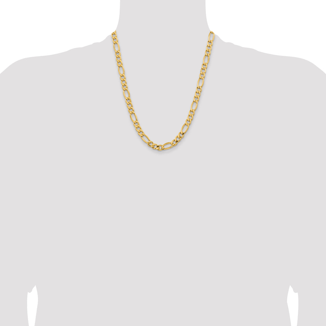 14k 8.5mm Semi-Solid Figaro Chain