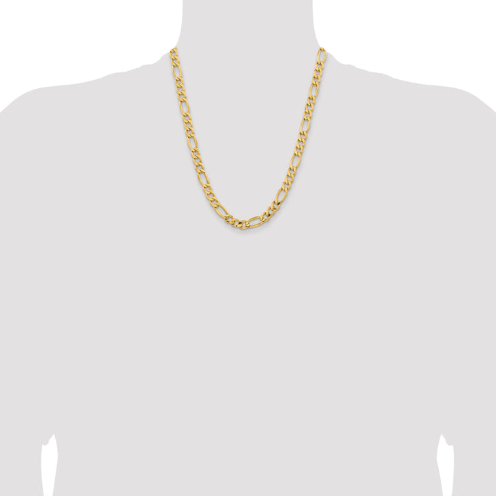 14k 8.5mm Semi-Solid Figaro Chain