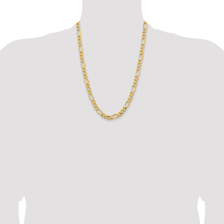 14k 8.5mm Semi-Solid Figaro Chain