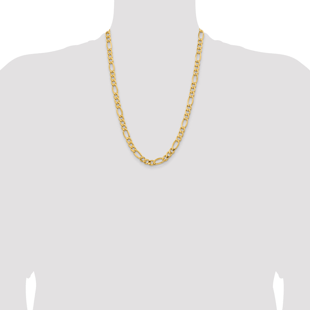 14k 8.5mm Semi-Solid Figaro Chain