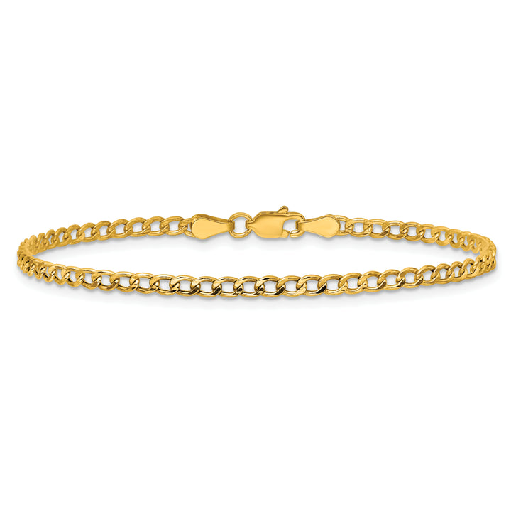 14k 2.85mm Semi-Solid Curb Chain Anklet