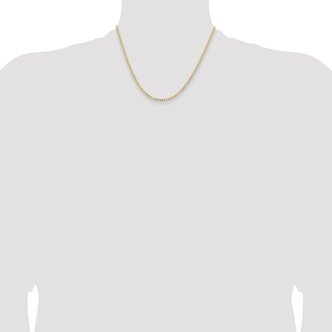 14k 2.85mm Semi-Solid Curb Chain