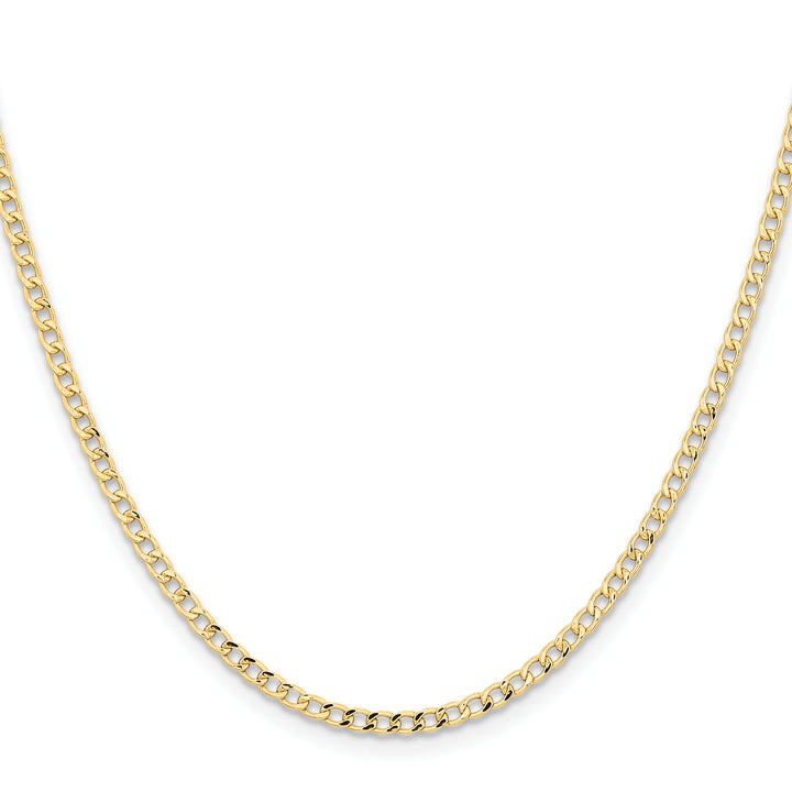 14k 2.85mm Semi-Solid Curb Chain