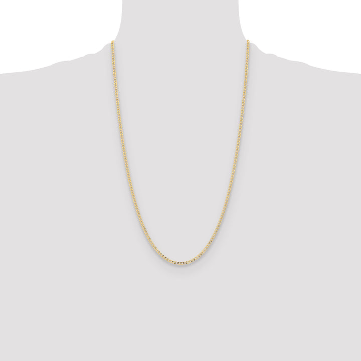 14k 2.85mm Semi-Solid Curb Chain