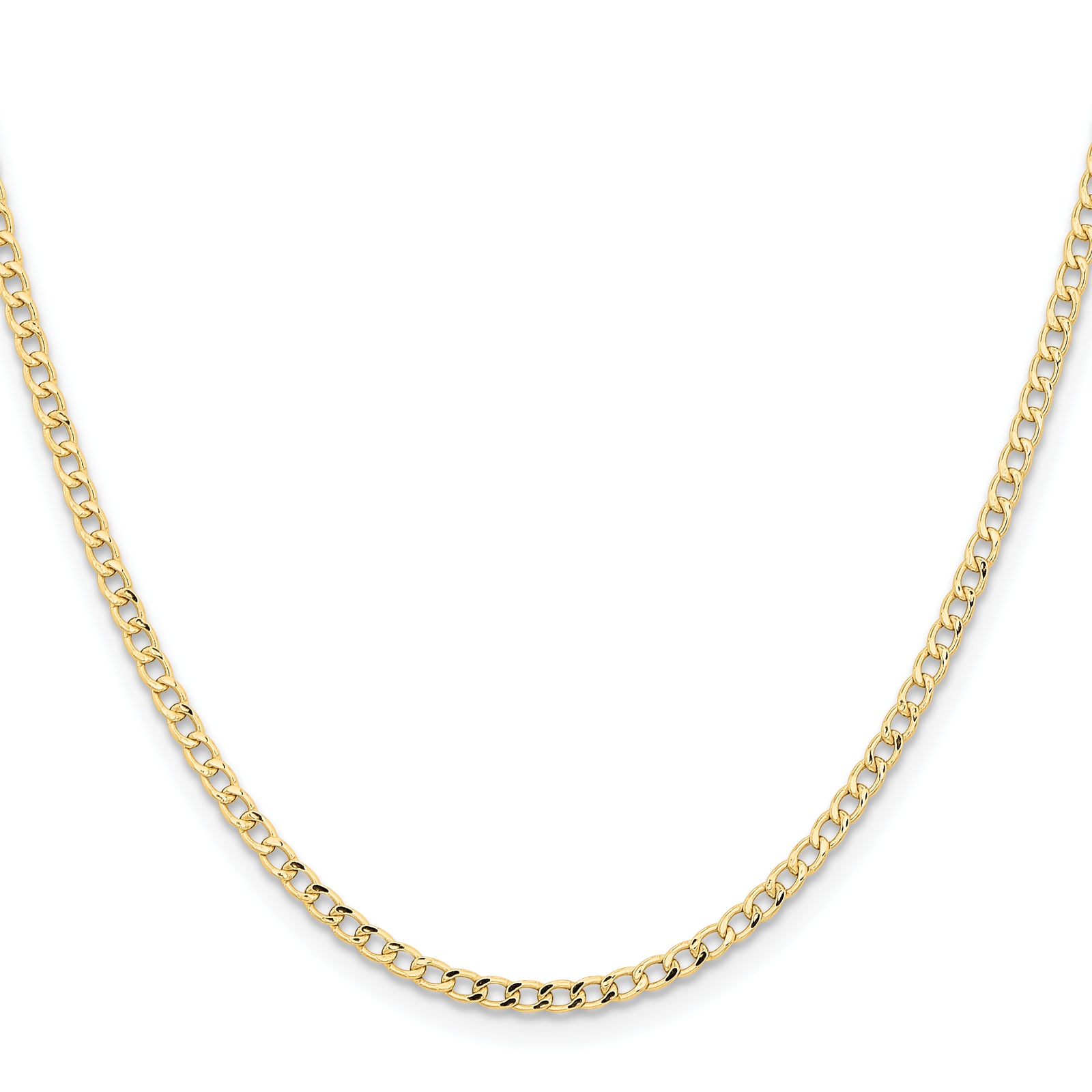 14k 2.85mm Semi-Solid Curb Chain