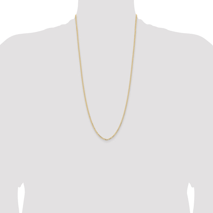 14k 2.85mm Semi-Solid Curb Chain