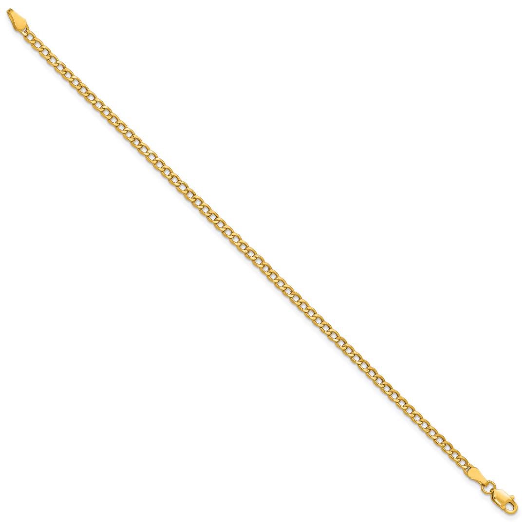 14k 2.85mm Semi-Solid Curb Chain
