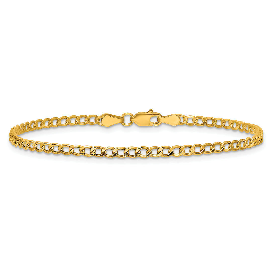 14k 2.85mm Semi-Solid Curb Chain Anklet