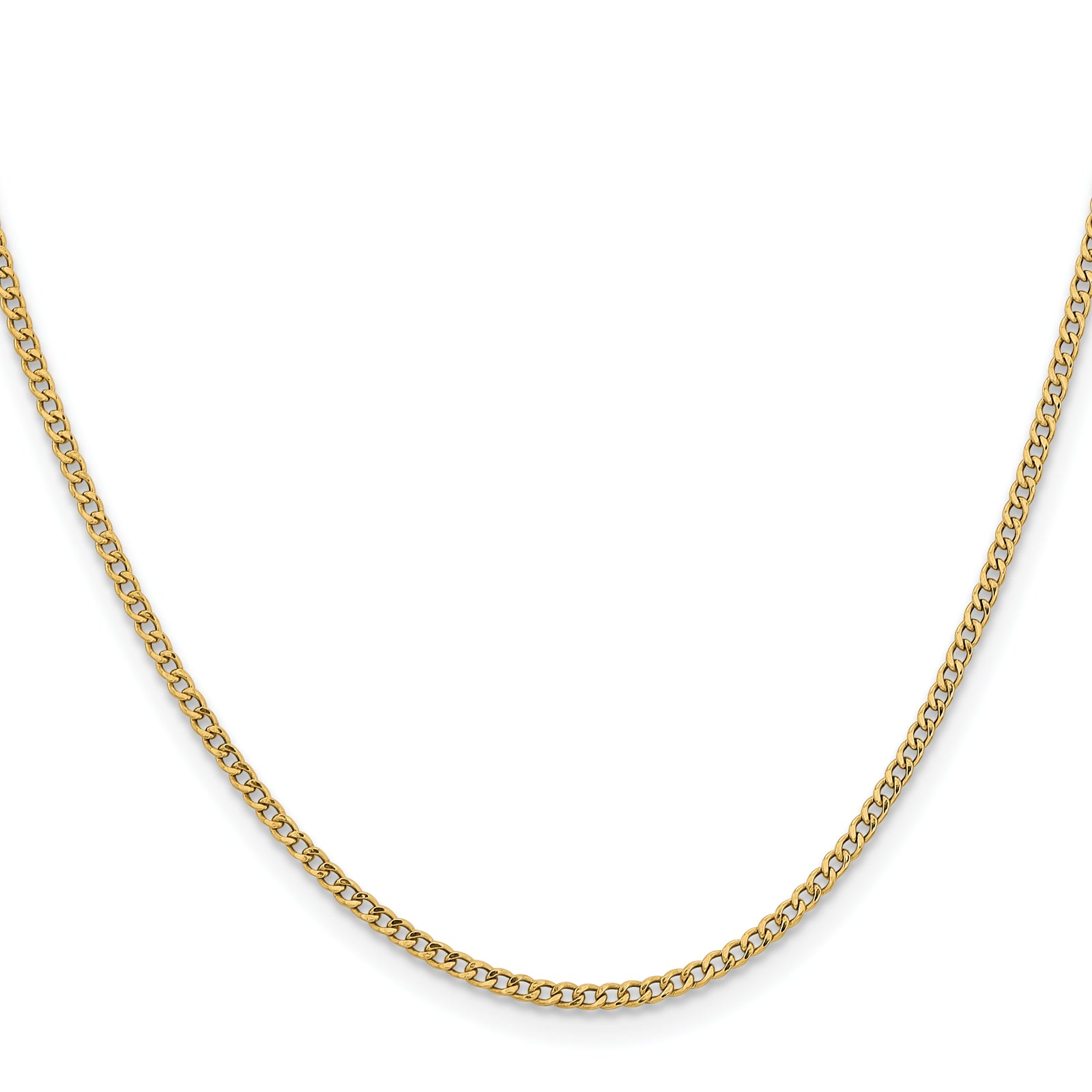 14k 1.85mm Semi-Solid Curb Chain
