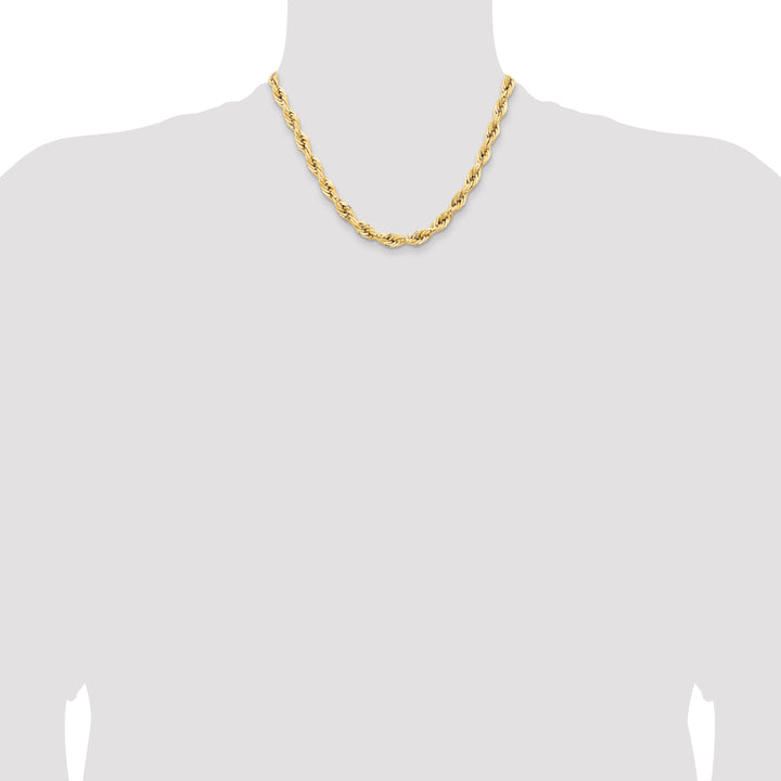 14ky 7.0mm Semi-Solid Rope Chain