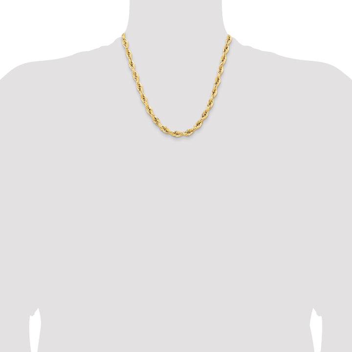 14ky 7.0mm Semi-Solid Rope Chain