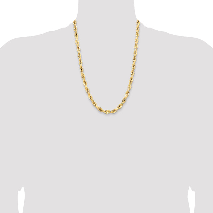 14ky 7.0mm Semi-Solid Rope Chain