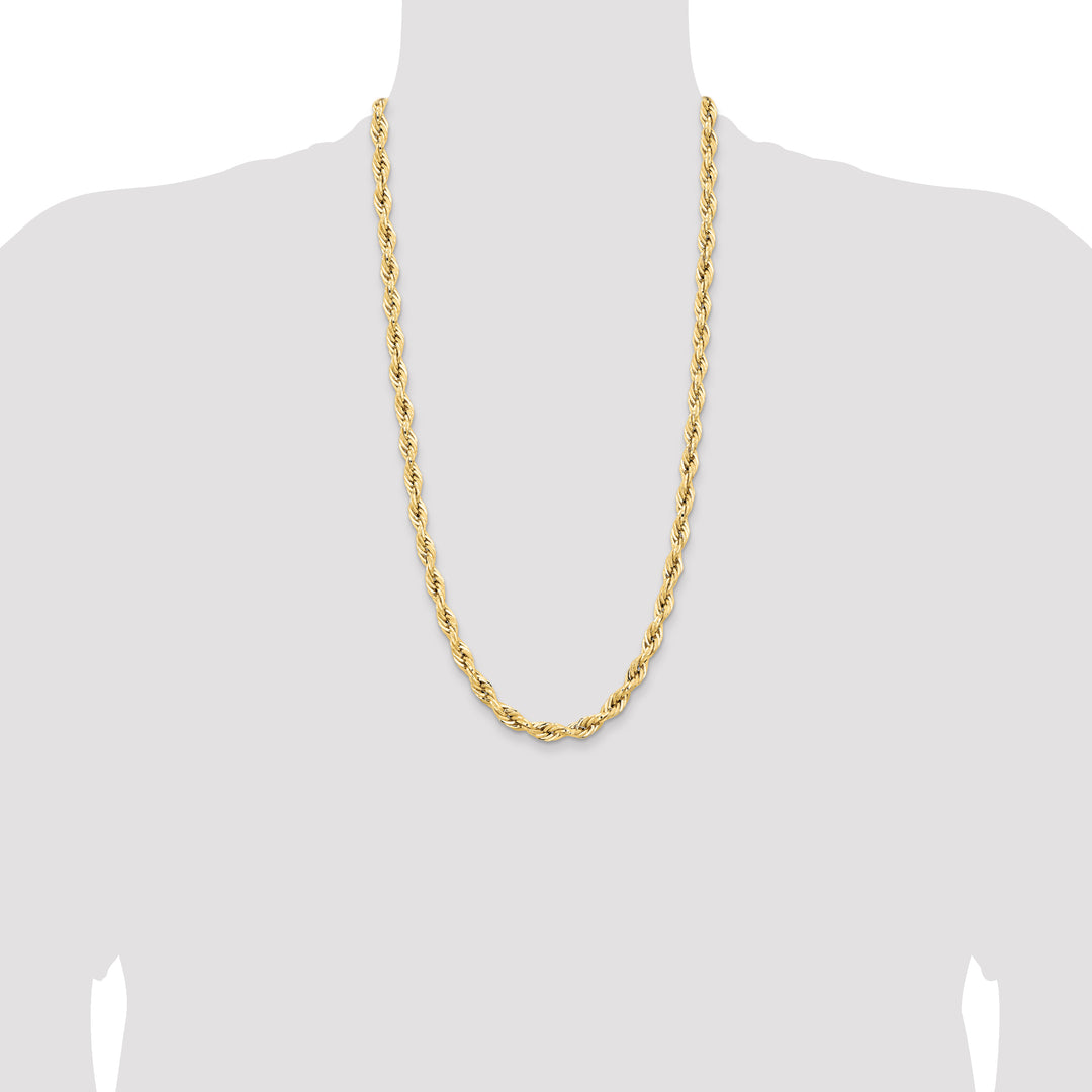 14ky 7.0mm Semi-Solid Rope Chain