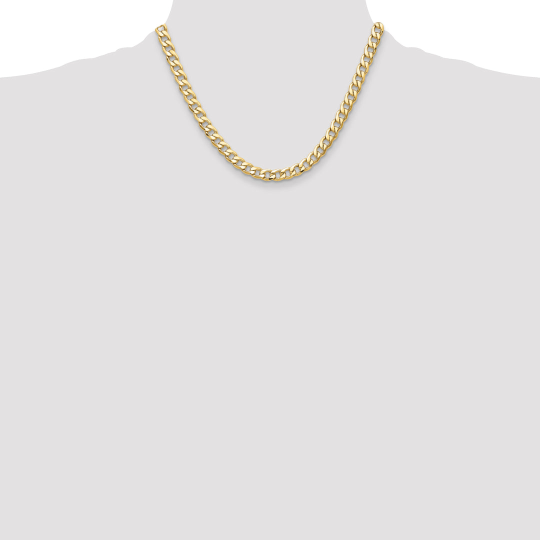 14k 7.5mm Semi-Solid Curb Chain