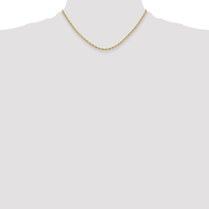 14ky 2.5mm Semi-Solid Rope Chain