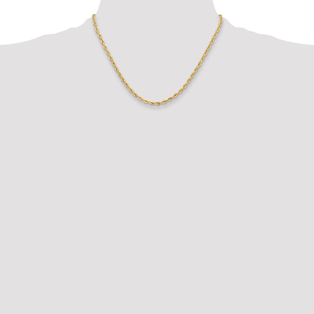 14ky 3.5mm Semi-Solid Rope Chain