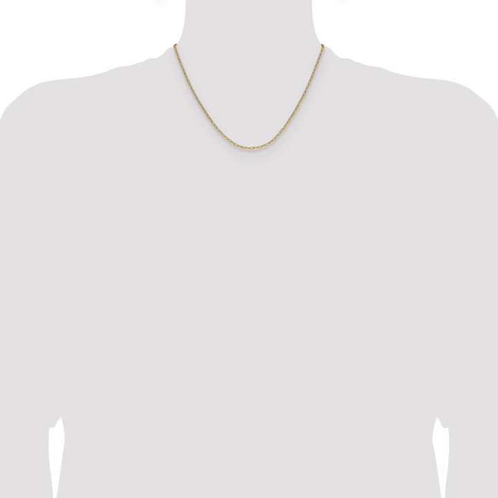 14k 2.2mm Semi-Solid Beveled Paperclip Chain