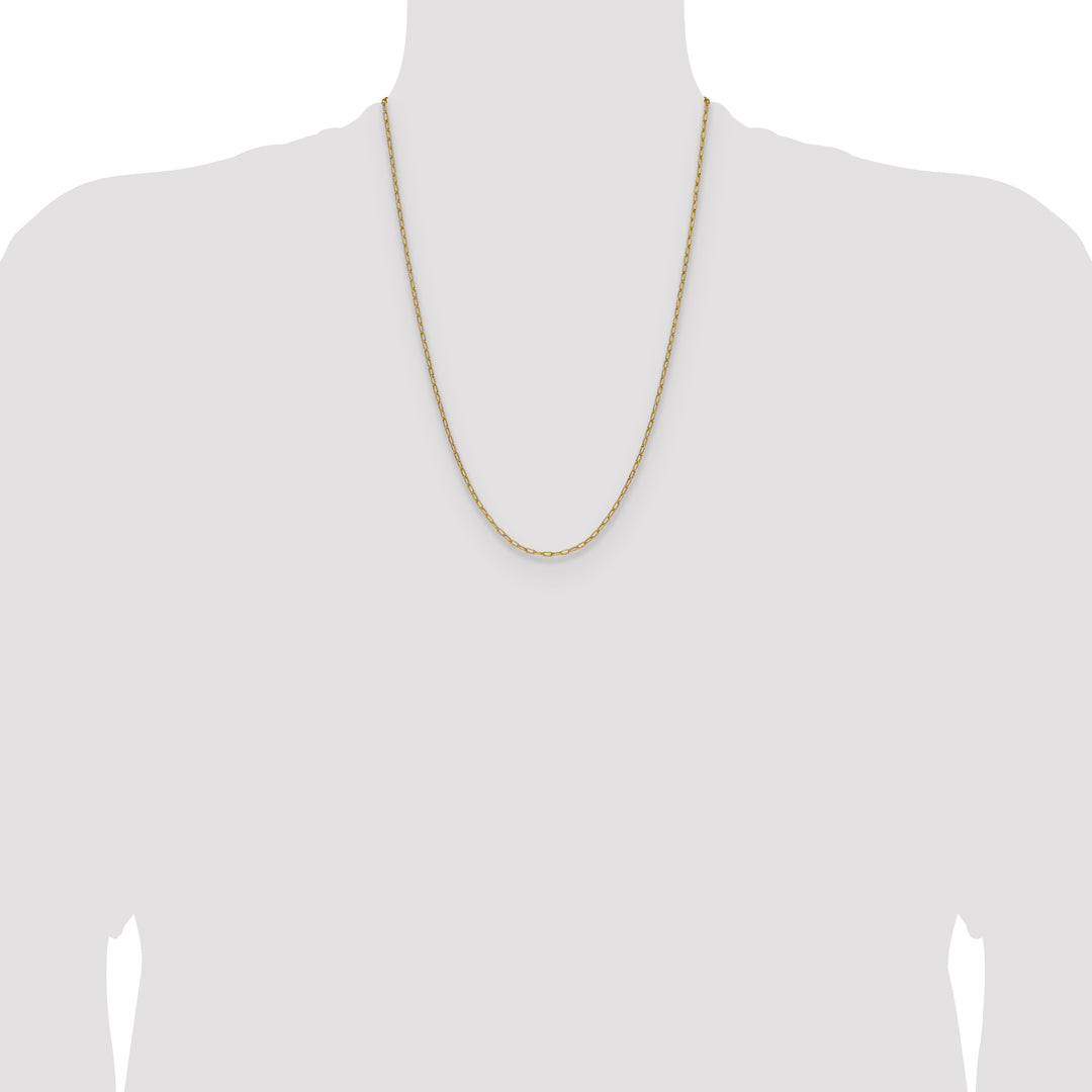 14k 2.2mm Semi-Solid Beveled Paperclip Chain