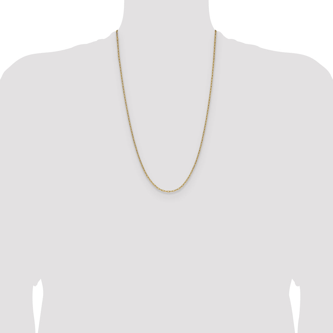14k 2.2mm Semi-Solid Beveled Paperclip Chain